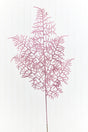35" Pink Glitter Fern Spray