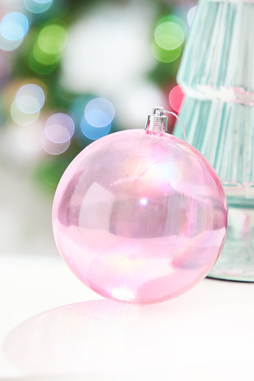 4" Pink Iridescent Ball Ornament