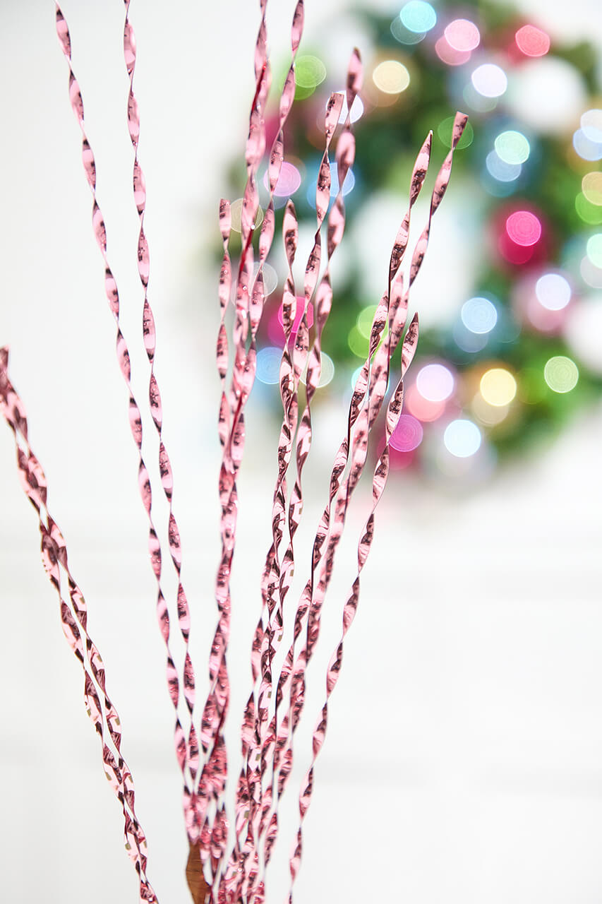32" Pink Twisted Grass Spray