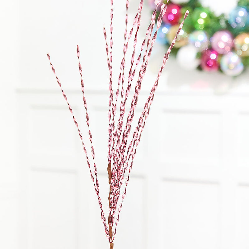32" Pink Twisted Grass Spray