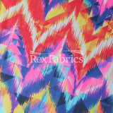 Shakedown Nylon Spandex Fabric - Gray/Black, Pink/Navy, Blue/Green Geometric Print, 58" Width (1 Yard)