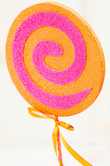 17" Orange & Pink Lollipop Pick