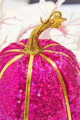 10" Pink Sequin Pumpkin