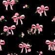 Printed Spandex Pink Rose Bows