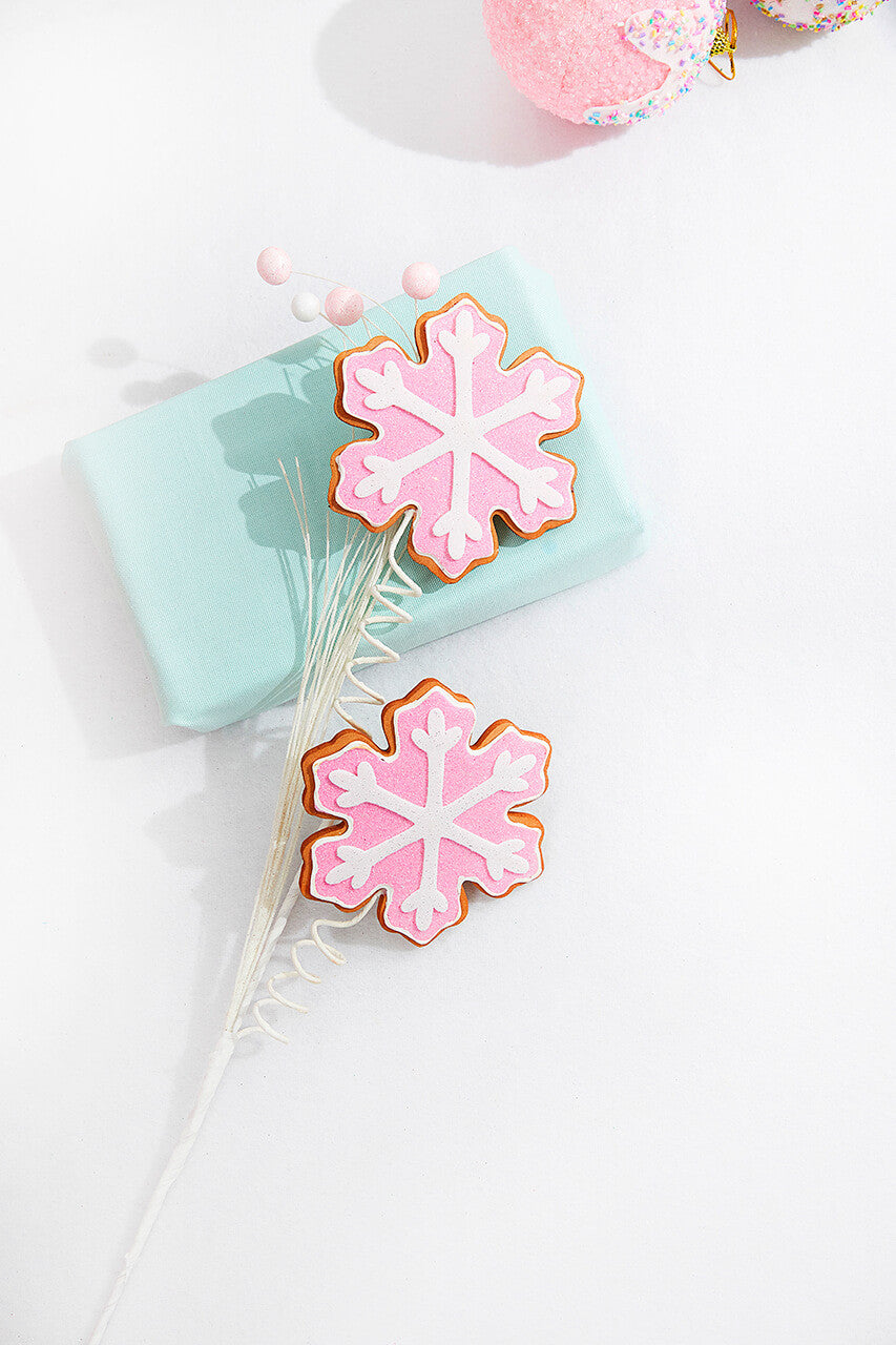 28" Pink Snowflake Cookie Spray