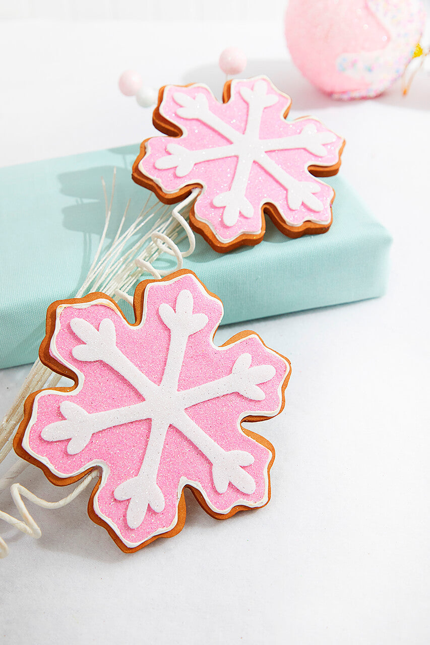 28" Pink Snowflake Cookie Spray