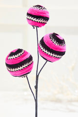 17" Velvet Stripe Ball Spray - Pink