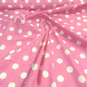 Big Polka Dot Poly Cotton Fabric - Large Dot Print, Black Red, 60" Width (1 Yard)