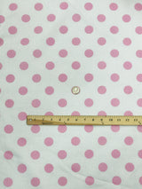 Pink Dots White Poly Cotton Fabric - White With Pink Dots, 59/60" Width (1 Yard)
