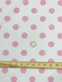 Pink Dots White Poly Cotton Fabric - White With Pink Dots, 59/60" Width (1 Yard)
