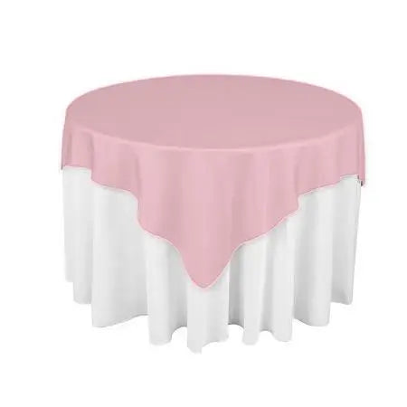 Light Pink Square Polyester Overlay Tablecloth 60″ x 60″
