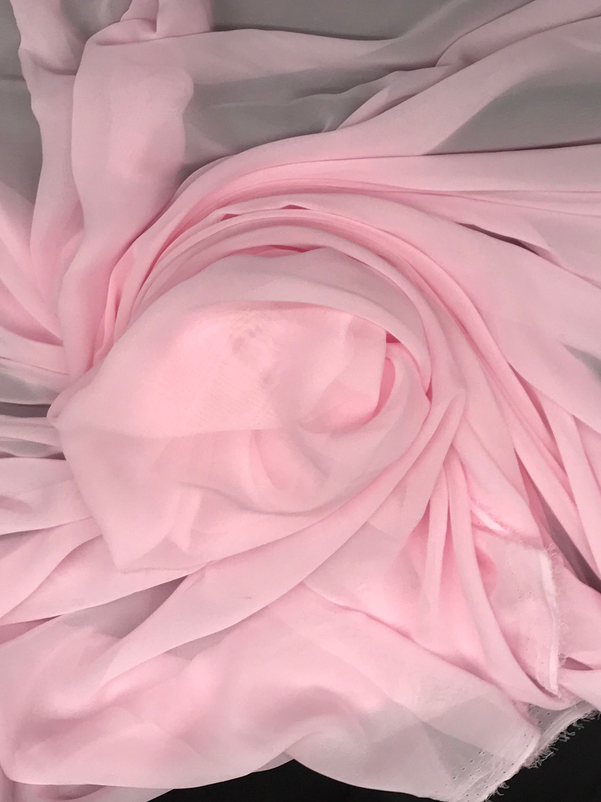 Baby Pink Polyester Chiffon Fabric - Baby Pink, Sheer, 59"-60" Width (1 Yard)