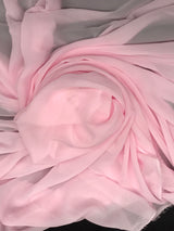 Baby Pink Polyester Chiffon Fabric - Baby Pink, Sheer, 59"-60" Width (1 Yard)