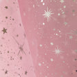 Star Bursts Sheer Organza Fabric - Pink, Turquoise, White, 58" Width