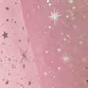 Star Bursts Sheer Organza Fabric - Pink, Turquoise, White, 58" Width