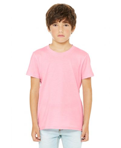 Bella Canvas 3001Y Airlume Combed And Ring-Spun Cotton Fabric - Pink, Crew Neck, Short Sleeve, 4.2 Oz, 32 Single (1 Unit)