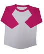 Lucky Friends Youth Raglan Cotton Fabric - Pink, 3/4 Sleeve, Preshrunk (1 Piece)