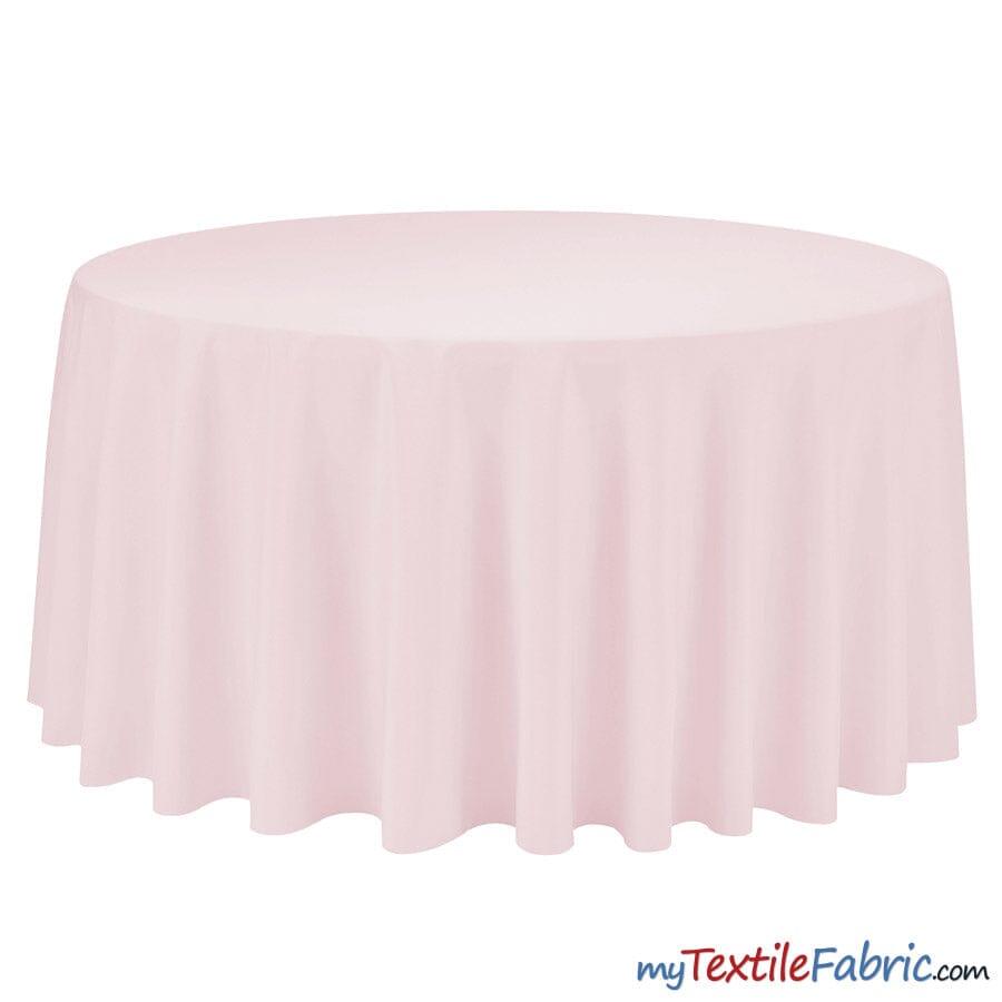 108 Inch Round Polyester Seamless Tablecloth Fabric - Solid Color, 108" Diameter (By Piece)