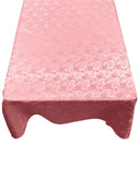 Rectangular Tablecloth Roses Jacquard Satin Fabric - Rose Pattern, 60" X 144" (1 Piece)