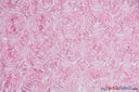 Rosette Satin Polyester Fabric - 3D Satin Floral Embroidery, 52/54" Width (Yards, Bolts, Sample Swatch)