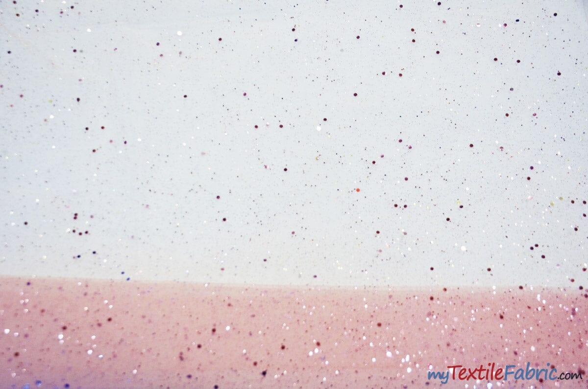 Tulle Glitter With Sequins Polyester Fabric - Glitter Embellished Sheer Tulle, Multiple Colors, 58/60" Width (1 Yard)