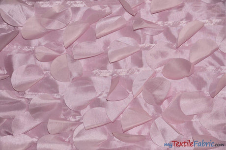 Petal Taffeta Polyester Fabric - Round Petal Texture, 57" Width, Multiple Colors (1 Yard)