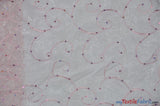 Ferial Organza Embroidery Polyester Fabric - Embroidered Floral Sheer With Sequins, 52/54" Width, Multiple Colors (1 Yard)