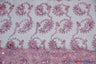 Coco Paisley Polyester Fabric - Sheer Embroidered Paisley, Double Scallop Lace, 52" Width (1 Yard)