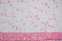 Dahlia Organza Embroidery Polyester Fabric - Embroidered Floral Sheer With Sequins Embellishment, 54" Width (1 Yard)