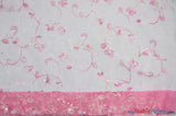 Dahlia Organza Embroidery Polyester Fabric - Embroidered Floral Sheer With Sequins Embellishment, 54" Width (1 Yard)