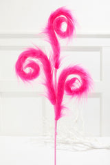 28 Inch Pink Furry Spiral Curly Spray