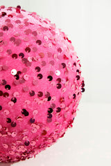 Pink Sequin Ball Ornament 6 Inch Glam Christmas Decor