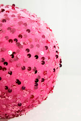 6" Pink Sequin Ball Ornament