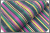 Striped Lining Rayon Blend Fabric - Brown/Dark Brown, Pink/Yellow/Green, White/Blue/Gold, White/Grey/Yellow, White/Yellow/Blue, 57/60" Width