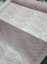 Beaded Lace Embroidery Pink Lilac Mesh