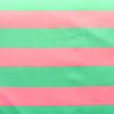 Nylon Lycra Swim Fabric Pink and Green Wide Stripe