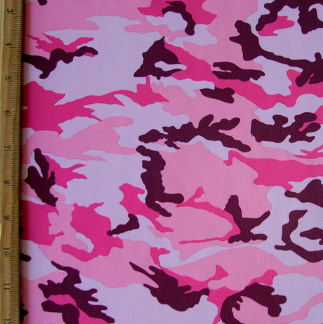 Nylon Lycra Swim Knit Pink Camo By The Yard