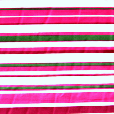 Swim Knit Pink and Green Multi Stripe Nylon Lycra