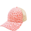 Criss-Cross Cap - Leopard Pink