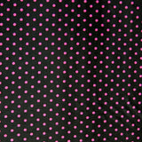 Swim Knit Nylon Spandex Pink Polka Dots on Black
