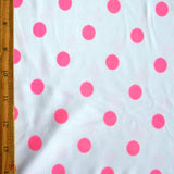 Swim Knit Pink Polka Dots on White