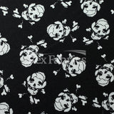 Pirates Flag Nylon Spandex Fabric - Black Skull Print, 58/60" Width (1 Yard)