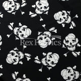 Pirates Flag Nylon Spandex Fabric - Black Skull Print, 58/60" Width (1 Yard)