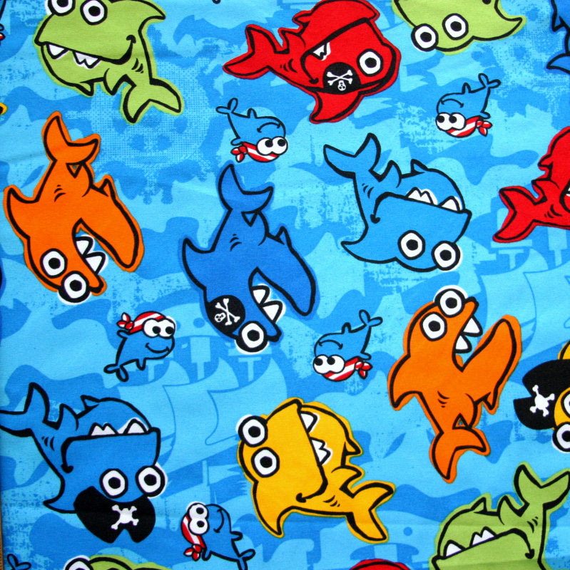 Microfiber Boardshort Fabric Pirate Sharks