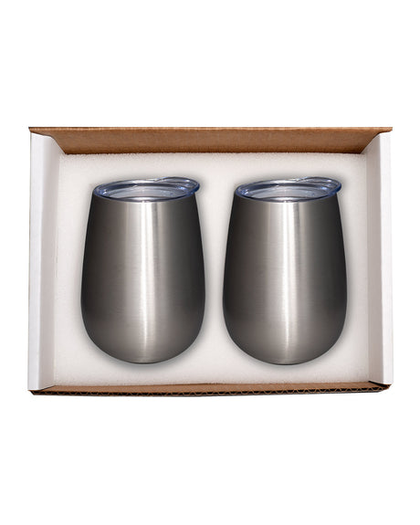 Duo Vacuum Stemless Wine Tumbler Gift Set