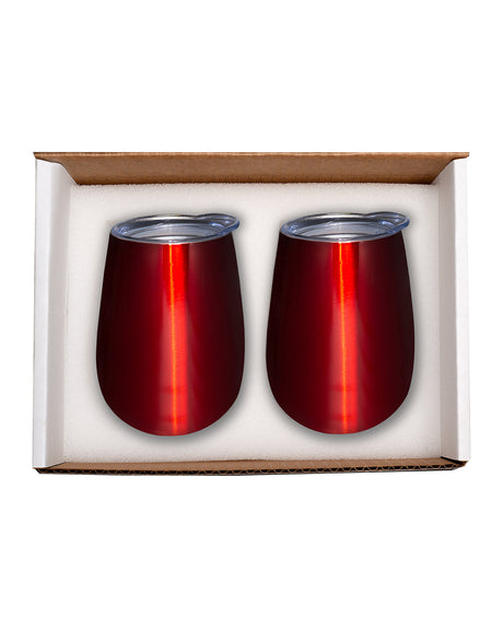 Duo Vacuum Stemless Wine Tumbler Gift Set