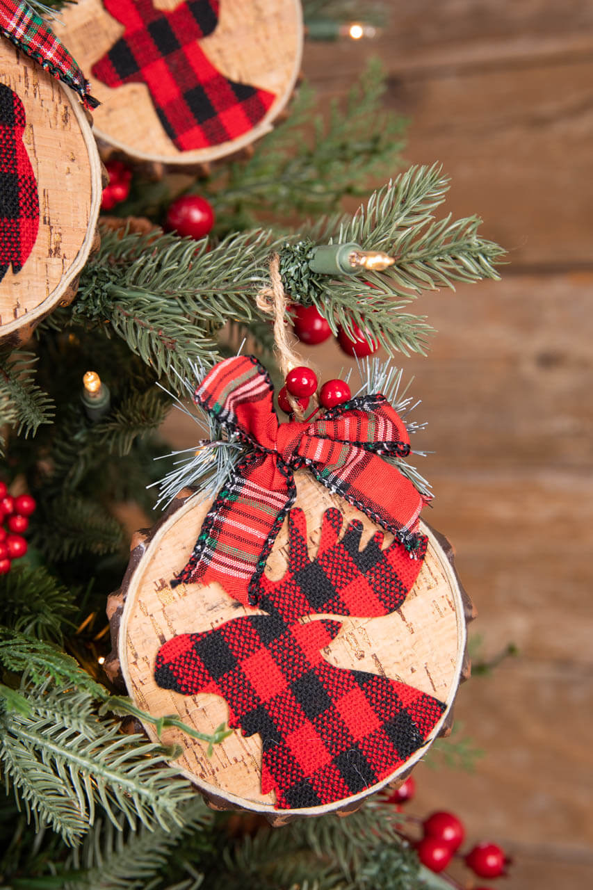 6” Buffalo Plaid Animal Ornament