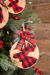 6” Buffalo Plaid Animal Ornament
