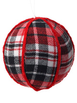 4” Fabric Plaid Ball Ornament