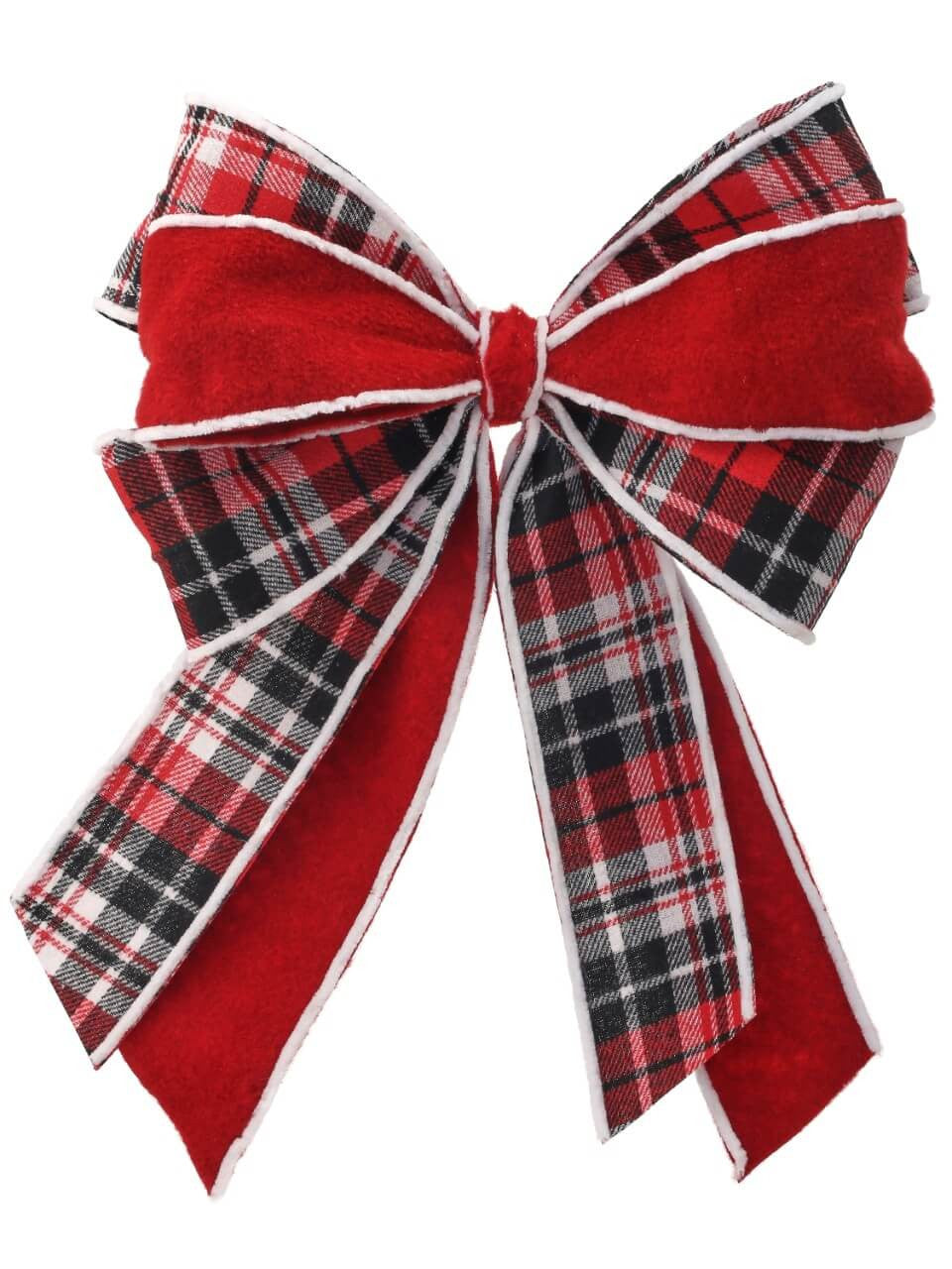 16 x 10 Inch Double Plaid Bow Ornament
